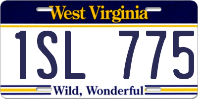 WV license plate 1SL775