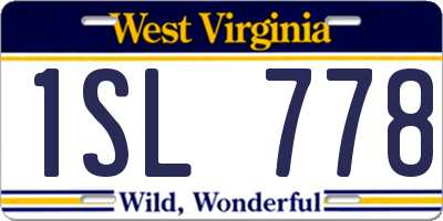 WV license plate 1SL778