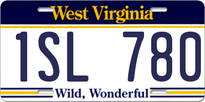 WV license plate 1SL780