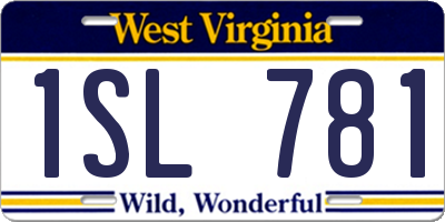 WV license plate 1SL781