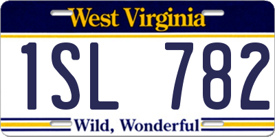 WV license plate 1SL782