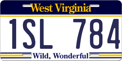 WV license plate 1SL784