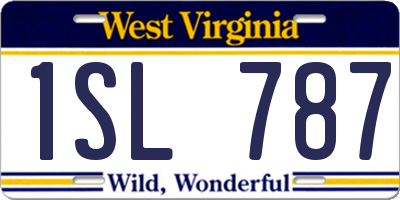 WV license plate 1SL787