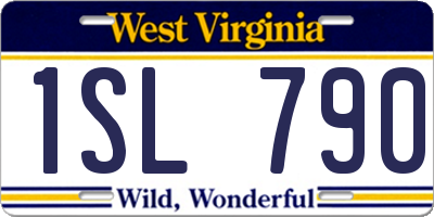 WV license plate 1SL790