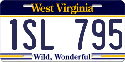 WV license plate 1SL795