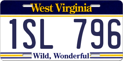 WV license plate 1SL796