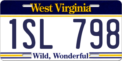 WV license plate 1SL798