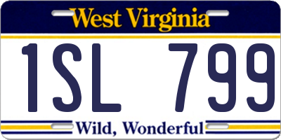 WV license plate 1SL799