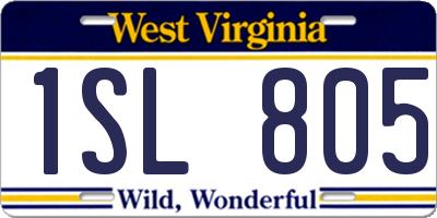 WV license plate 1SL805