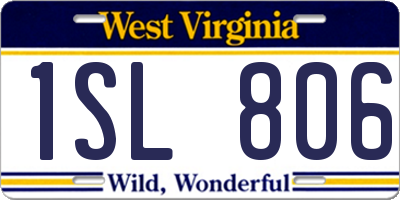 WV license plate 1SL806