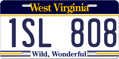 WV license plate 1SL808