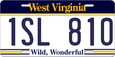 WV license plate 1SL810