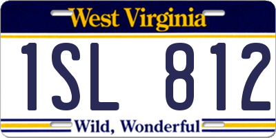 WV license plate 1SL812