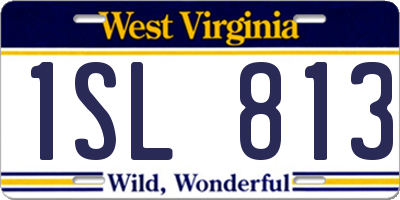 WV license plate 1SL813