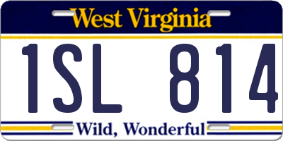 WV license plate 1SL814