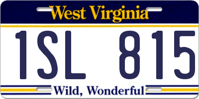 WV license plate 1SL815