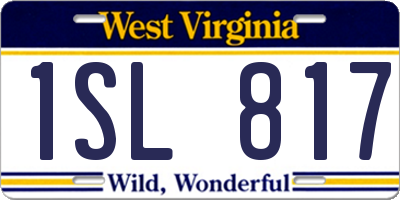 WV license plate 1SL817