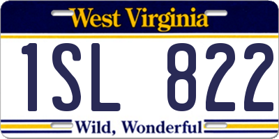 WV license plate 1SL822