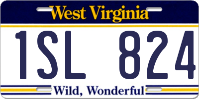 WV license plate 1SL824