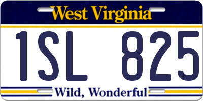 WV license plate 1SL825
