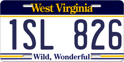 WV license plate 1SL826