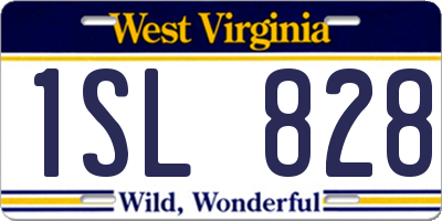 WV license plate 1SL828