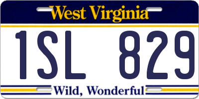 WV license plate 1SL829