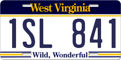 WV license plate 1SL841