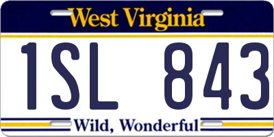 WV license plate 1SL843
