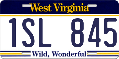 WV license plate 1SL845