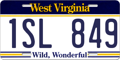 WV license plate 1SL849