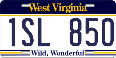 WV license plate 1SL850