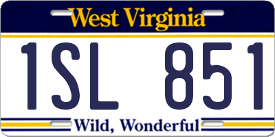 WV license plate 1SL851