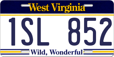 WV license plate 1SL852
