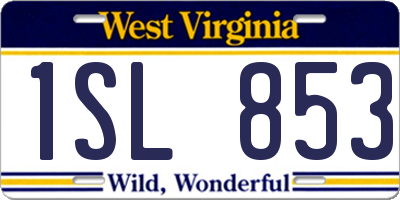 WV license plate 1SL853