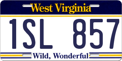 WV license plate 1SL857