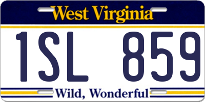 WV license plate 1SL859