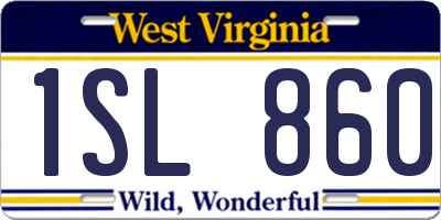WV license plate 1SL860