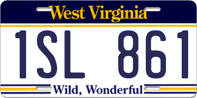 WV license plate 1SL861