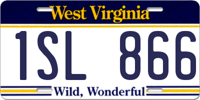 WV license plate 1SL866