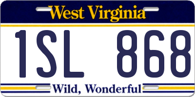WV license plate 1SL868