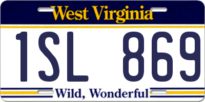 WV license plate 1SL869