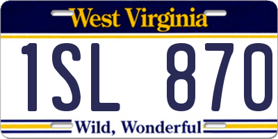 WV license plate 1SL870