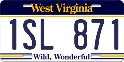 WV license plate 1SL871
