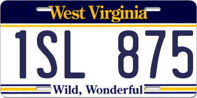 WV license plate 1SL875