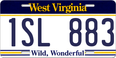 WV license plate 1SL883