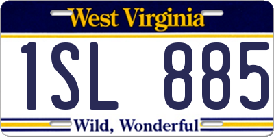 WV license plate 1SL885