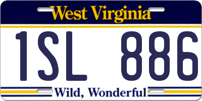 WV license plate 1SL886