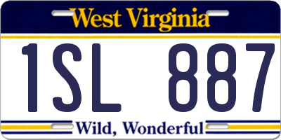 WV license plate 1SL887