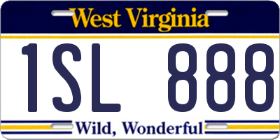 WV license plate 1SL888